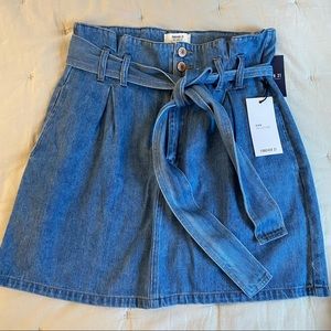 F21 Paperbag Denim Mini Skirt
